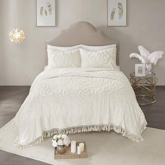 Madison Park Laetitia Lightweight 100% Cotton Quilt Set, Breathable Chenille by MADISONPARK