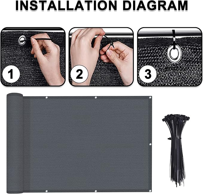 LOVE STORY 2.5' x 5' Balcony Privacy Screen Cover - Image 2