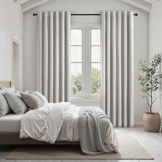 Topfinel 84 Inch Longth 40 Inch Wide 100% Blackout Linen Curtains 2 Panels Set - Image 7