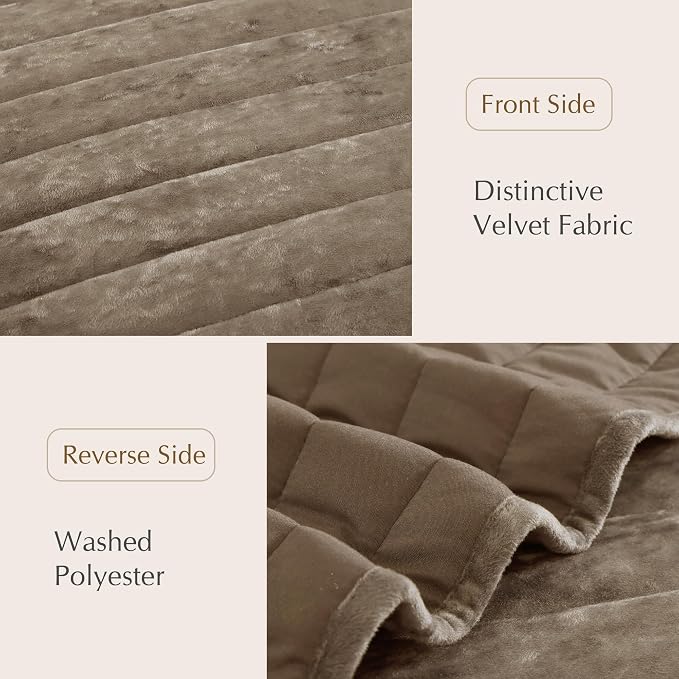 Velvet Quilt Set King Size- Taupe Quilt Bedding Set - Image 6