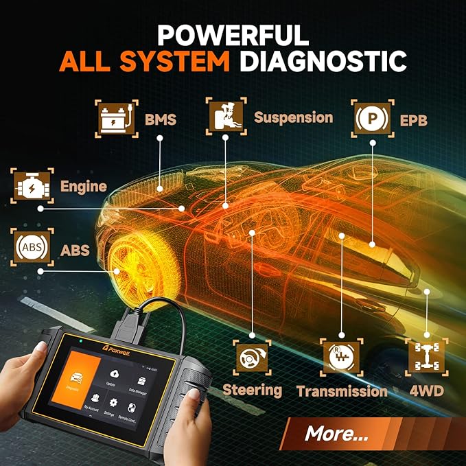 2026 FOXWELL NT726 OBD2 Scanner All System Bidirectional Scan Tool, 12+ Service Resets, Scan Tool with ABS Bleeding, Oil Reset, Injector Coding, SAS & TPMS, Lifetime Free Software Updates