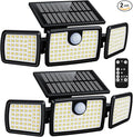 MIHANI Solar Lights Outdoor, Quick Charge Solar Motion Deck Lights Outdoor for Deck with High Brightness, Larger Built-in Tempered Glass Panel, Sensitive PIR Motion Inductor (Remote,2 Pack)