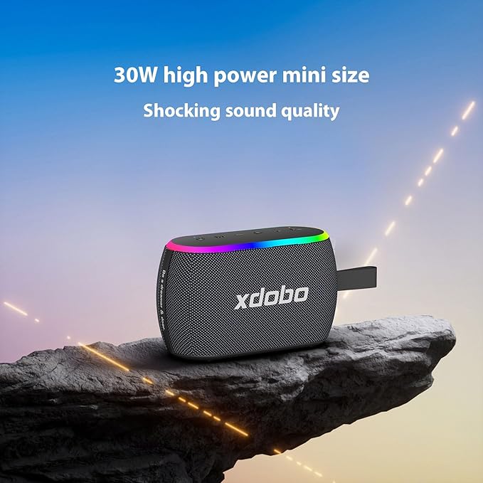xdobo X8 Mini II Portable Bluetooth Speaker Small Bluetooth Speaker Waterproof IPX6 Computer Speakers Wireless with RGB Lights for Home/Outdoor/Party/Beach/Birthday Gift