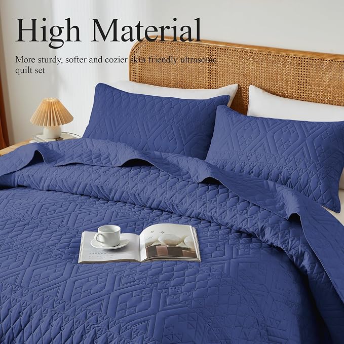 akkialla Full/Queen Size Quilt Bedding Set, Modern Style Geoetric Pattern - Image 3