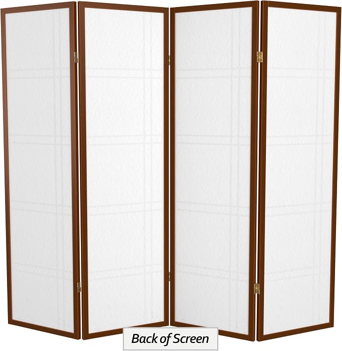 Oriental Furniture 5 ft. Tall Double Cross Shoji Screen - Image 6