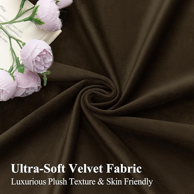 Brown Velvet Blackout Curtains 84 Inches - Image 6