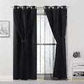 Bujasso Black Full Blackout Curtains by Bujasso