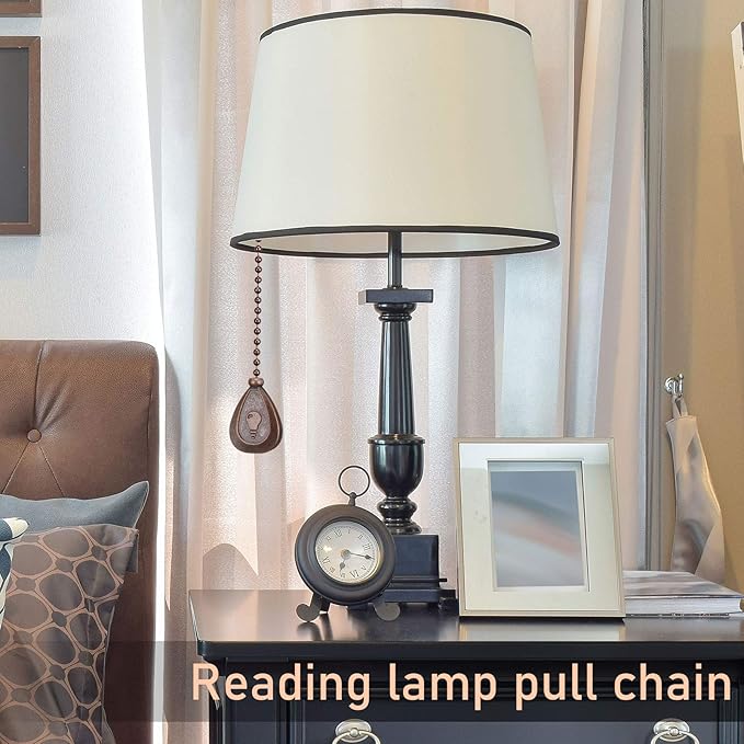 Patelai 4 Pieces Ceiling Fan Pull Chain Extender Ornament 12 Inch Ceiling Pull Chain Extension Classic Drop Shaped Pendant Beaded Ball Cord for Fan light lamp decorative with Connector(Red Bronze)