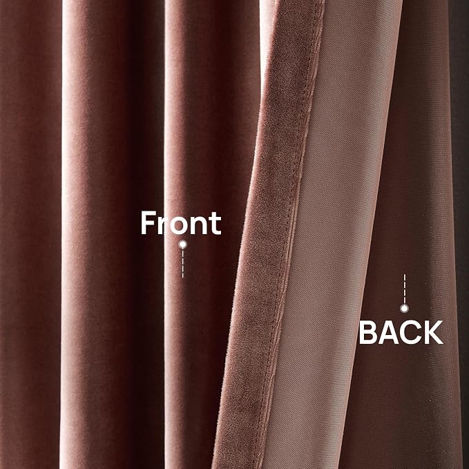 Dusty Pink Velvet Curtains 84 inch Long - Image 7