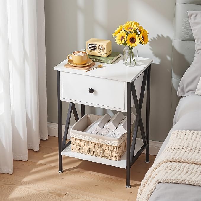 VECELO Nightstand, Modern Bedside End Table, Night Stand - Image 5