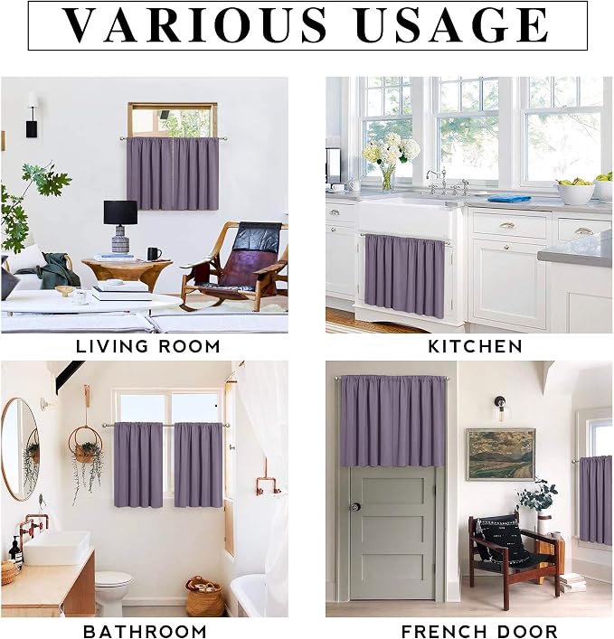 RYB HOME Blackout Curtains for Bedroom Living Room Nursery 63 inches Long | - Image 8