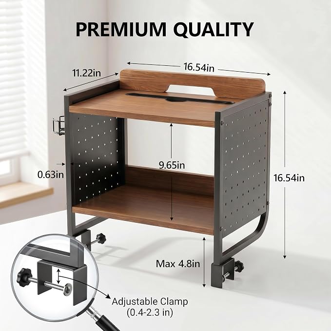 Bedside Shelf for Dorm Room Bunk Bed 2-Tier Clip-On Nightstand | - Image 6