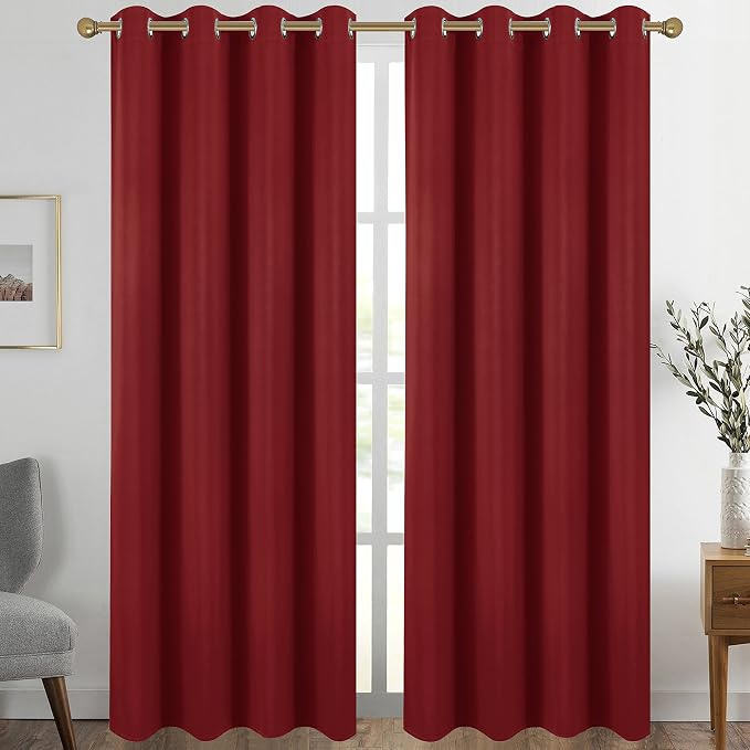 Diraysid Red Grommet Blackout Curtains by Diraysid%2C+refresh+your+life