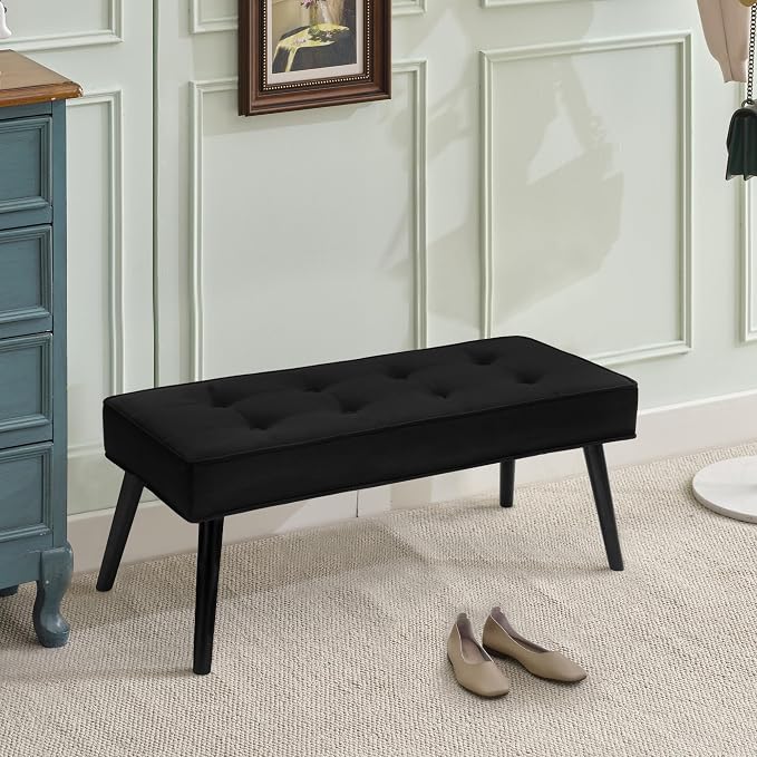 LOULENS Entryway Bench, Button Tufted, Upholstered Bench - Image 7