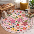 Latte&Fog 4ft Pink Round Area Rug by LatteFog