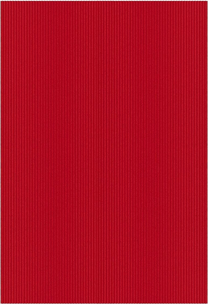 Ottomanson 6' x 6'6" Mud Mat Area Rug Scraper Carpet - Non-Slip, Dirt Trapping for Indoor & Outdoor Use - Ideal for Entryway, Garage, Kitchen, Patio & High-Traffic Areas, Red