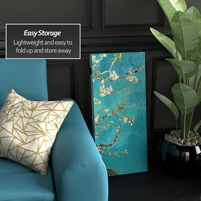 Red Lantern Double Sided Works of Van Gogh Canvas Folding Screen - Image 3