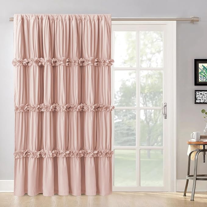 Room Divider Window Curtains, Boho Ruched Blackout Window Treatments by Homechoice+Decor
