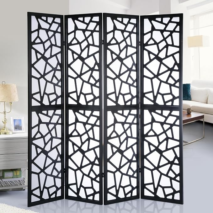 Roundhill Furniture Giyano 4 Panel Screen Room Divider - Image 2