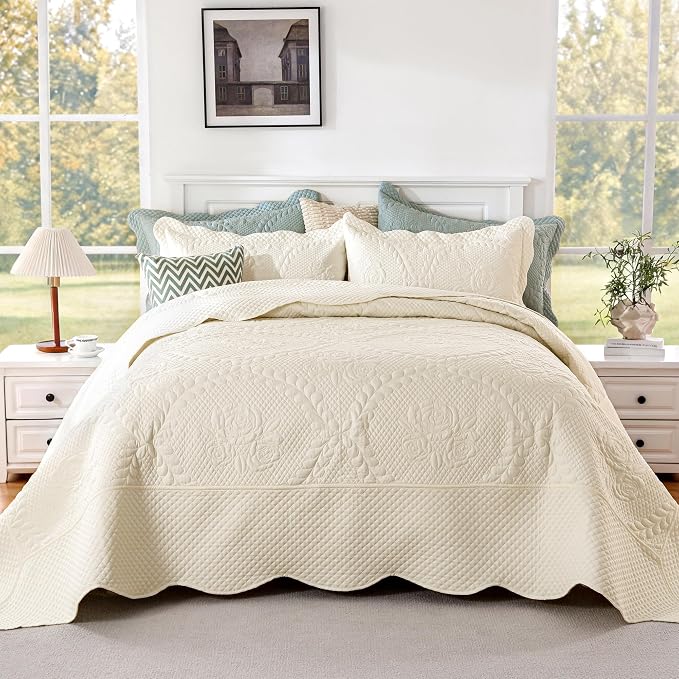 EVENHUG Oversized King Bedspreads California King Quilt Set - Image 2