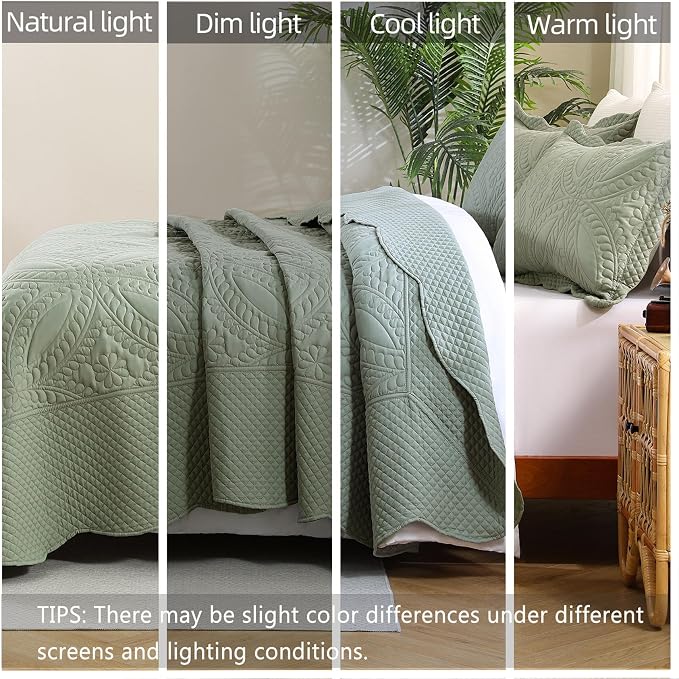 Cmfshape Oversize King Bedspread 128"x120", 3 Piece California King Quilt - Image 5