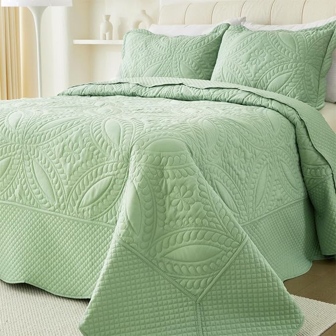 Cmfshape King Bedspread 106"x96", 3 Piece King Quilt - Image 8