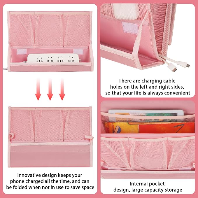 Bedside Caddy Organizer for Dorm Bed Rails - Image 5