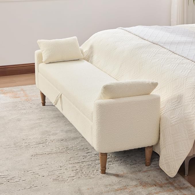66" Modern Upholstered Storage Ottoman, Fashion Bench End Of Bed - Image 3
