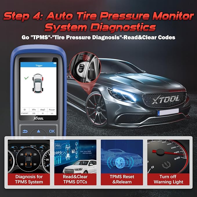 XTOOL TP150 TPMS Programming Tool, 2026 TPMS Relearn Tool, Activate/Relearn All Known TPMS Sensors, Program XTOOL TS100 Sensors (315/ 433MHz), TPMS Reset/Diagnosis