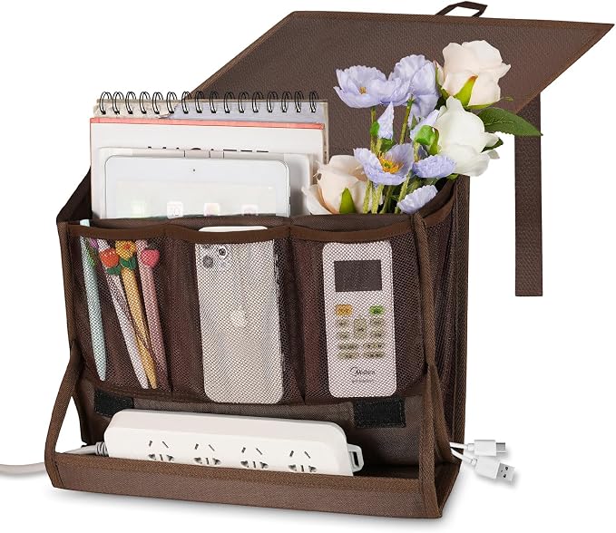 Bedside Caddy Organizer for Dorm Bed Rails by Retyion
