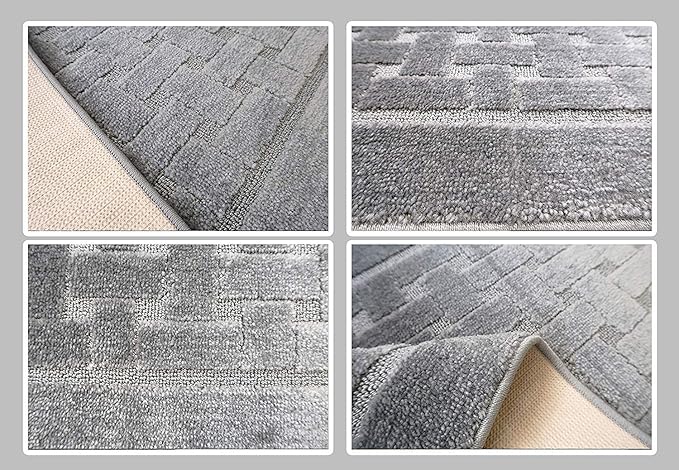 Non Slip Washable Carpet Runner Rug with Rubber Backing, Custom Floor Mat for Kitchen Hallway Stairs Bedroom Bathroom Entry, Grey, Your Choice of Length, 26 Inch X 26 feet