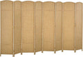 HOMCOM Room Divider 8 Panel Folding Privacy Screen 5.6' Tall Nature Wood | by HOMCOM