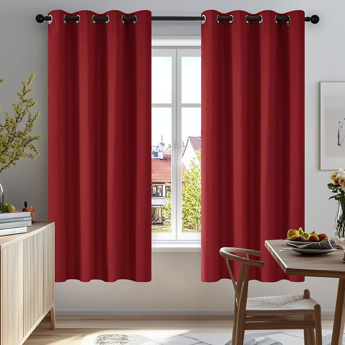 Deconovo Blackout Curtains for Bedroom and Living Room 45 Inches Long | Black by Unknown