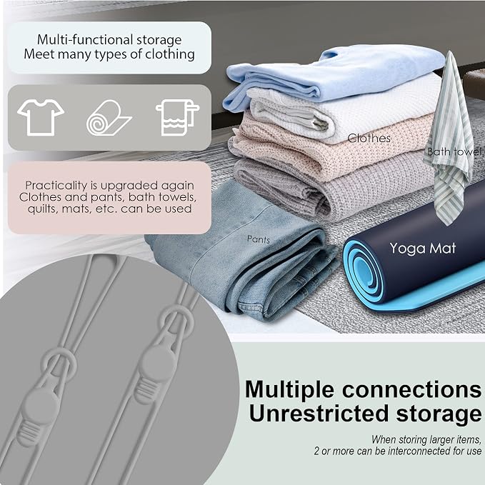 Silicone Cable Ties, Cord Organizer Cable Management, 2Sizes-Grey | Reusable - Image 5