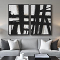 Large Framed Black and White Abstract Wall Art by Cuspin