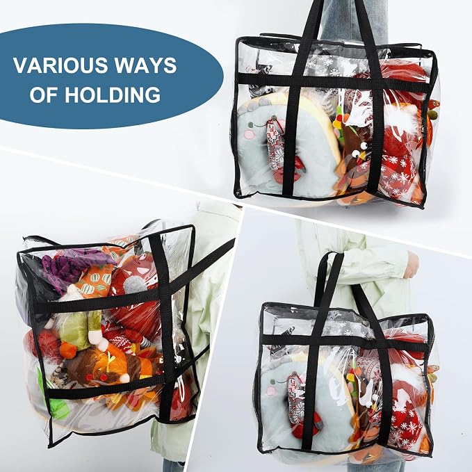 4Pack Clear Blanket Storage Bags, Vinyl Comforter Clothes Storage Closet - Image 8