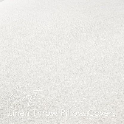 EMEMA Decorative Linen Throw Pillow Covers 20x20 Inch Cream Boho Farmhouse Neutral Couch Throw Pillows for Bed Pack of 2 Accent Pillowcase Modern Sofa Cushion Livingroom Home