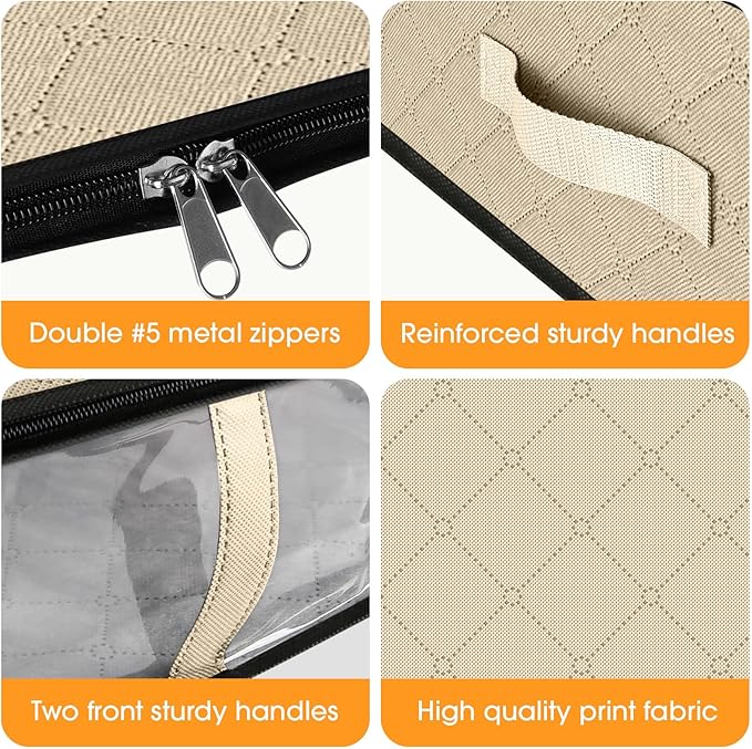 StorageRight Under Bed Storage Bags, 4 Pack, Comforters, Blankets and Seasonal - Image 3