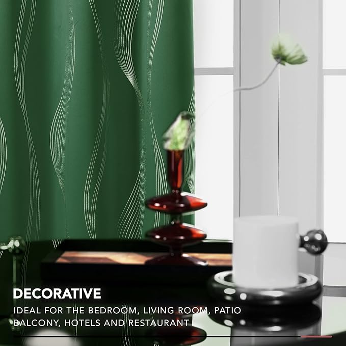 Deconovo Curtains for Living Room, Pattern Blackout Curtains 90 Inches Long | - Image 3