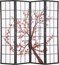 PayLessHere | 4-Panel Folding Room Divider | 6ft, Oriental Shoji Design | Cloth by PayLessHere
