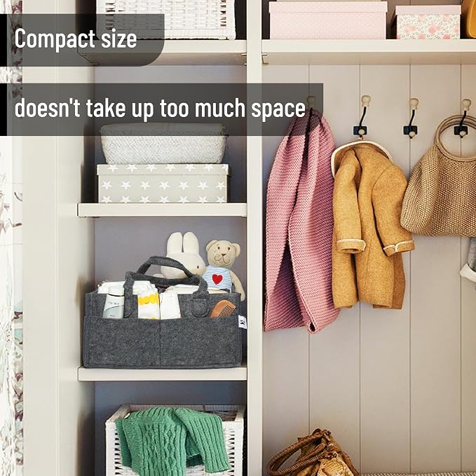 Mr. Pen- Baby Diaper Caddy Organizer, Charcoal Gray | Nursery Storage Bin and - Image 5