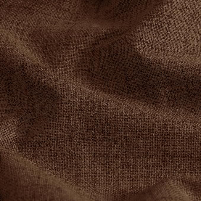 YoungsTex Dark Brown Linen Blackout Curtains 96 Inches Long - Image 9