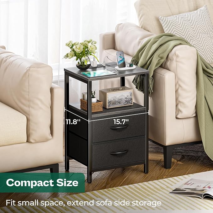 Huuger Nightstands Set of 2, End Tables - Image 6