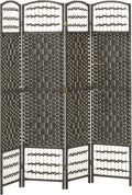 HOMCOM 4 Panel Room Divider, Folding Privacy Screen, Dark Gray | Room Separator by HOMCOM