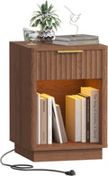 Akxomel Fluted Nightstand Bedside Table by Akxomel