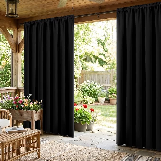 CUCRAF Black Blackout Curtains 90 inch Length 2 Panels Set, Rod Pocket Room - Image 8