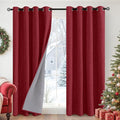 YoungsTex Burgundy Linen Blackout Curtains 80 Inches Long by YoungsTex