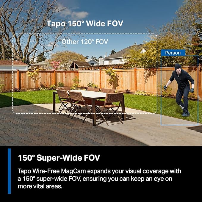 Tapo MagCam 2K+ - 2025 Wirecutter Best Outdoor Security Camera & PCMag Editors' Choice, Wireless Battery Power, Magnetic Mount, Subscription-Free SD Storage or optional Cloud, Person/Vehicle Detection