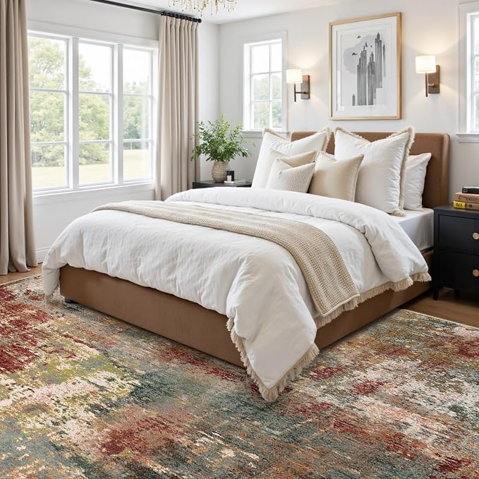 RELEANY Washable 9'x12' Abstract Area Rug - Image 2
