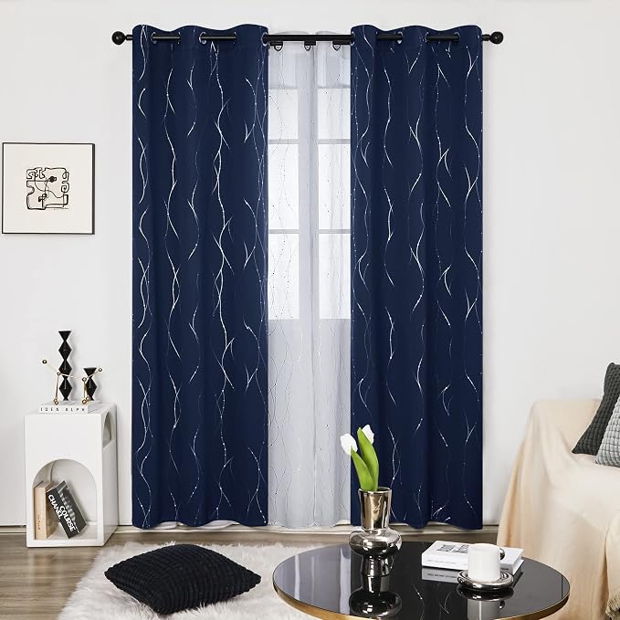 Deconovo Living Room Curtains 84 Inches Long, Thermal Insulated, Room Darkening - Image 2
